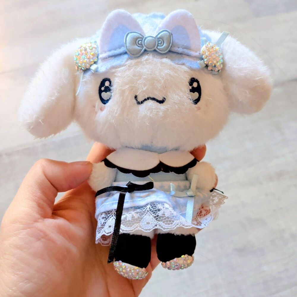 Sanrio Cinnamoroll Plush Toy Doll Blue Dress Maid Rhinestone Outfit Kawaii 6"